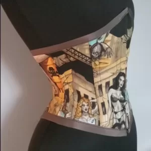 Zombie steel boned underbust corset size 22”